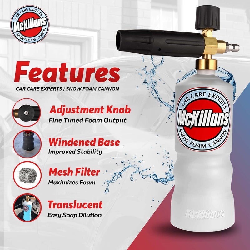 McKillans Car Wash Foam Cannon for Pressure Washer - Snow Lance Soap Dispenser for Car Washing with Adjustable Thick Foam - Including 1/4 Quick Connector - Image 5